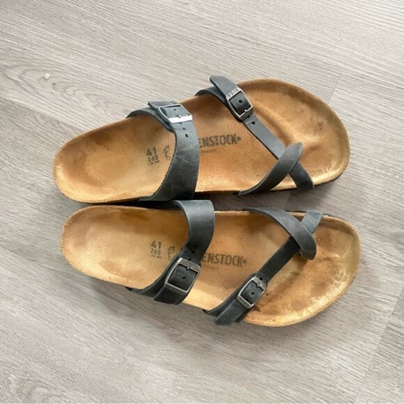 Birkenstock Mayari Sandals in Black and Tan Women’s Size 41/10 - Picture 2 of 8